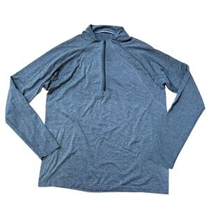 Lululemon Men Gray Long Sleeve Half Zip Shirt Size XL